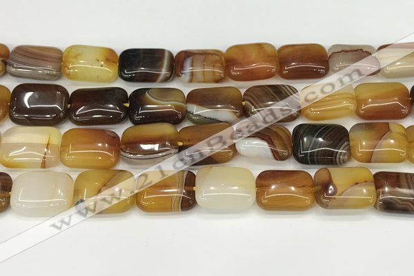 CAA4805 15.5 inches 13*18mm rectangle banded agate beads wholesale
