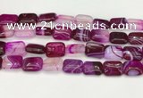 CAA4807 15.5 inches 13*18mm rectangle banded agate beads wholesale