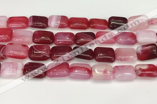 CAA4808 15.5 inches 13*18mm rectangle banded agate beads wholesale