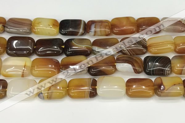 CAA4813 15.5 inches 15*20mm rectangle banded agate beads wholesale