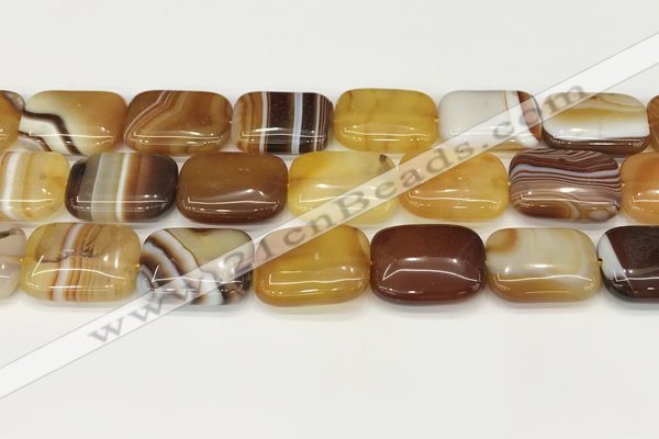 CAA4821 15.5 inches 18*25mm rectangle banded agate beads wholesale