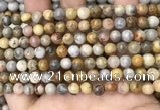 CAA4934 15.5 inches 6mm round yellow crazy lace agate beads wholesale