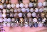 CAA4941 15.5 inches 8mm round bamboo leaf agate beads wholesale