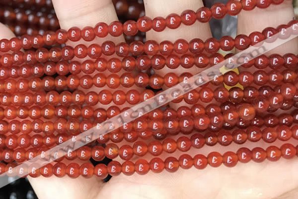 CAA4946 15.5 inches 4mm round red agate beads wholesale