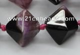 CAA495 15.5 inches 20*20mm pyramid agate druzy geode beads