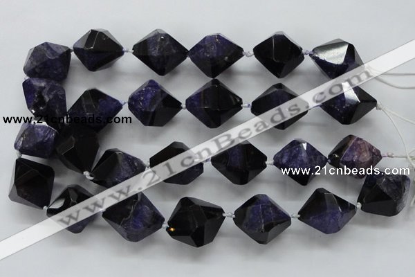 CAA500 15.5 inches 25*30mm faceted nuggets agate druzy geode beads