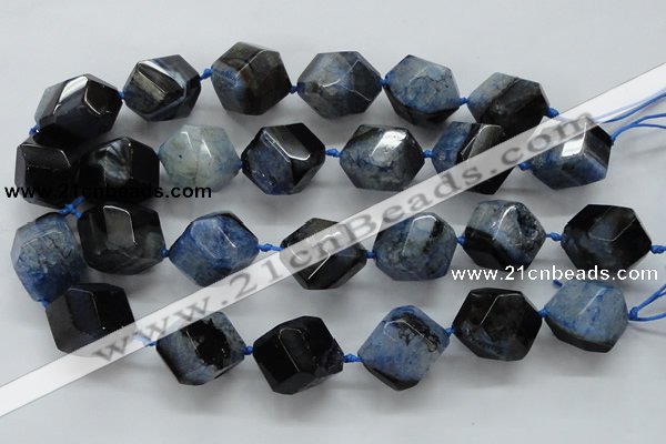 CAA501 15.5 inches 25*30mm faceted nuggets agate druzy geode beads