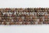 CAA5010 15.5 inches 6mm faceted round flower agate beads