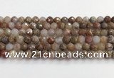 CAA5011 15.5 inches 8mm faceted round flower agate beads