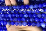 CAA5031 15.5 inches 8mm round blue dragon veins agate beads