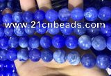 CAA5033 15.5 inches 12mm round blue dragon veins agate beads