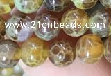 CAA5037 15.5 inches 6mm round yellow dragon veins agate beads