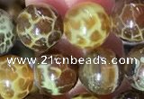 CAA5038 15.5 inches 8mm round yellow dragon veins agate beads