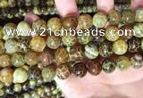 CAA5040 15.5 inches 12mm round yellow dragon veins agate beads