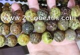 CAA5043 15.5 inches 18mm round yellow dragon veins agate beads