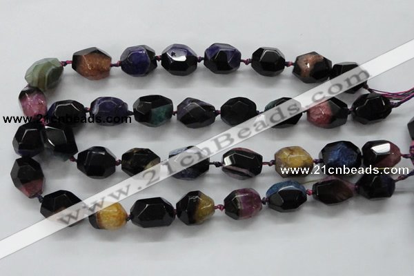 CAA505 15.5 inches 18*20mm faceted nuggets agate druzy geode beads