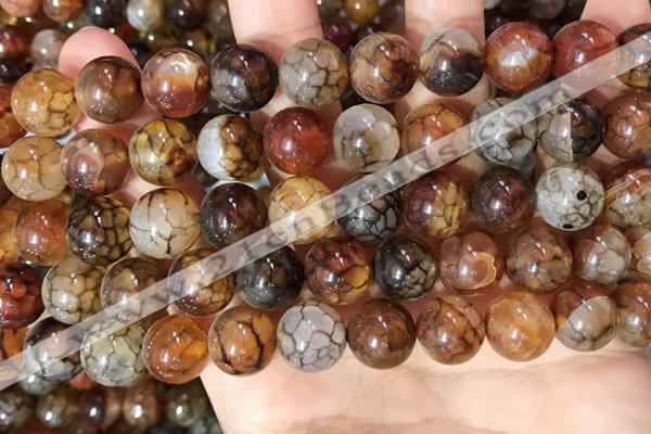 CAA5050 15.5 inches 12mm round dragon veins agate beads wholesale