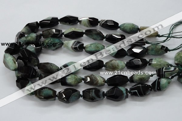 CAA506 15.5 inches 14*25mm faceted nuggets agate druzy geode beads