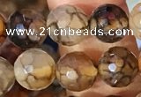 CAA5062 15.5 inches 6mm faceted round dragon veins agate beads