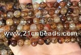 CAA5063 15.5 inches 8mm faceted round dragon veins agate beads