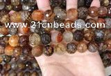 CAA5065 15.5 inches 12mm faceted round dragon veins agate beads