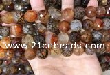 CAA5066 15.5 inches 14mm faceted round dragon veins agate beads