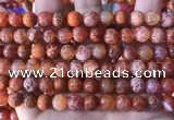 CAA5072 15.5 inches 8mm round red dragon veins agate beads