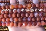 CAA5073 15.5 inches 10mm round red dragon veins agate beads