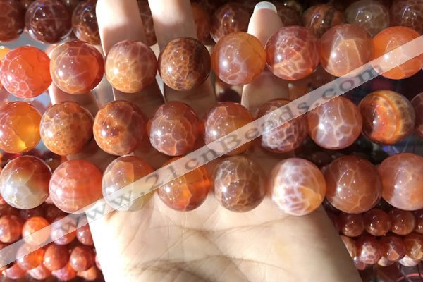 CAA5077 15.5 inches 18mm round red dragon veins agate beads