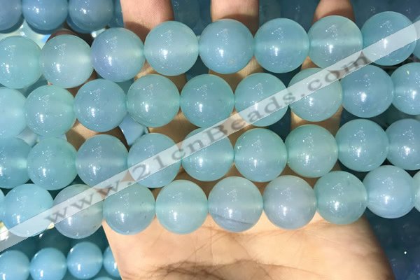 CAA5096 15.5 inches 16mm round sea blue agate beads wholesale