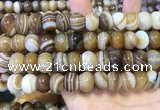 CAA5106 15.5 inches 10*14mm rondelle striped agate beads