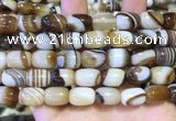 CAA5107 15.5 inches 10*14mm drum striped agate beads wholesale