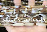 CAA5108 15.5 inches 6*25mm rice striped agate beads wholesale