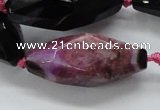 CAA511 15.5 inches 15*40mm faceted rice agate druzy geode beads