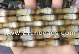 CAA5113 15.5 inches 8*30mm rice striped agate beads wholesale