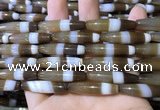 CAA5115 15.5 inches 8*33mm rice striped agate beads wholesale