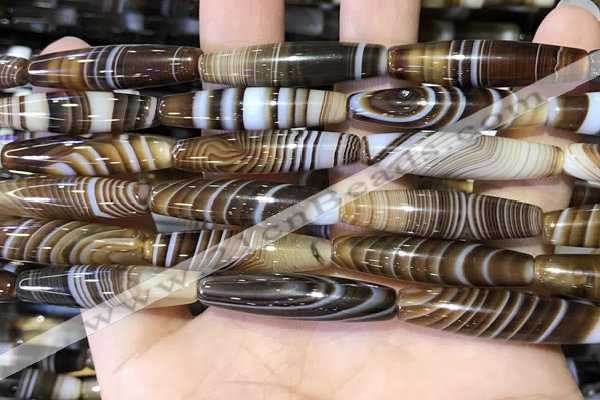 CAA5117 15.5 inches 8*33mm rice striped agate beads wholesale