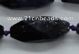 CAA512 15.5 inches 15*40mm faceted rice agate druzy geode beads