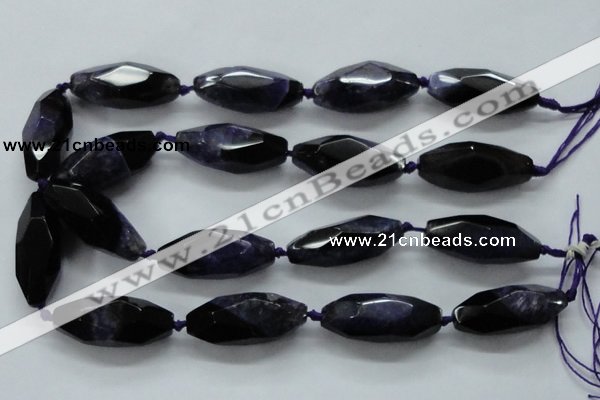 CAA512 15.5 inches 15*40mm faceted rice agate druzy geode beads