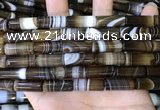 CAA5125 15.5 inches 8*20mm tube striped agate beads wholesale