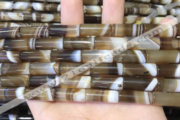 CAA5126 15.5 inches 8*20mm tube striped agate beads wholesale