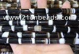 CAA5128 15.5 inches 8*20mm tube striped agate gemstone beads