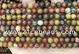 CAA5133 15.5 inches 6mm round red moss agate beads wholesale