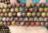 CAA5135 15.5 inches 10mm round red moss agate beads wholesale