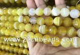 CAA5151 15.5 inches 8mm faceted round banded agate beads