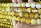 CAA5152 15.5 inches 10mm faceted round banded agate beads