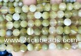 CAA5158 15.5 inches 8mm faceted round banded agate beads