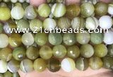 CAA5162 15.5 inches 16mm faceted round banded agate beads