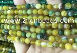 CAA5164 15.5 inches 6mm faceted round banded agate beads