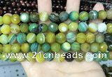 CAA5165 15.5 inches 8mm faceted round banded agate beads